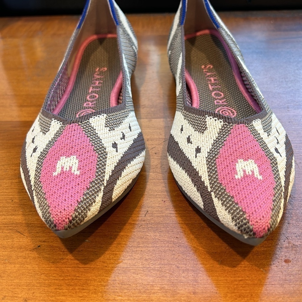 Retired Rothy’s The Point Flat Pink Moroccan women’s size 8 new without box - Picture 2 of 10